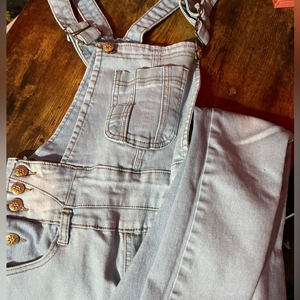 blue overalls